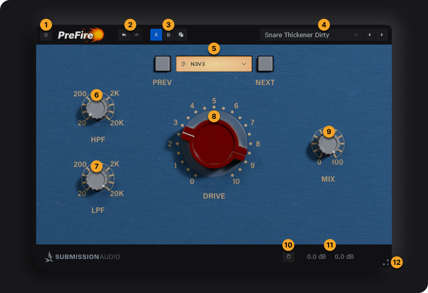 PreFire Interface with Labels